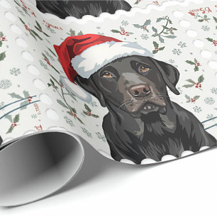 Black lab christmas gift wrap