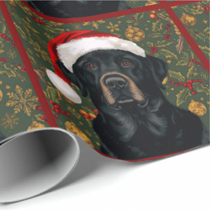 Black lab christmas gift wrap