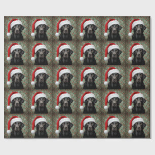 Black lab christmas gift wrap