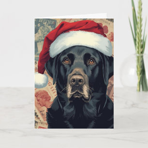 Black lab christmas holiday card