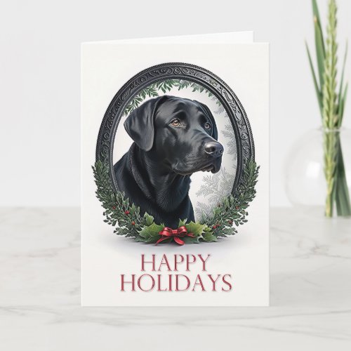 Black Lab Christmas Holiday Card