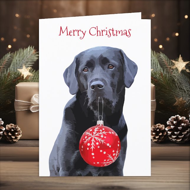 Black Lab Christmas - Labrador Holiday - Black Lab Card (Creator Uploaded)