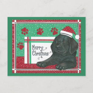 Black Lab Christmas Postcard