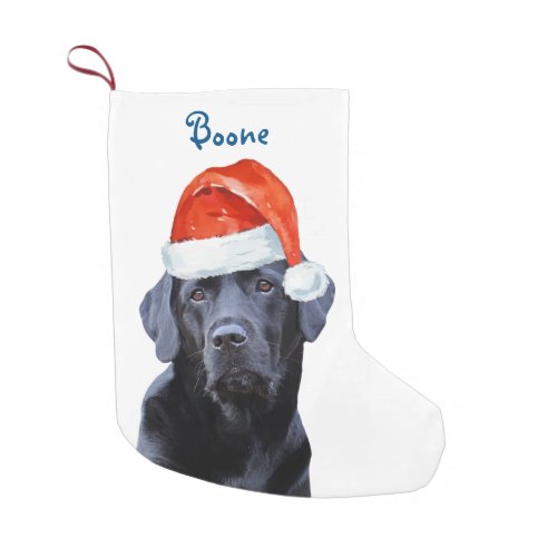 Black Lab Christmas _ Santa Dog Cute Labrador Small Christmas Stocking