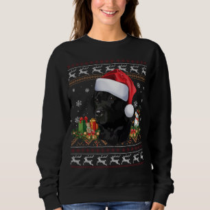 Black Lab Christmas Santa Ugly Sweater Dog Lover X