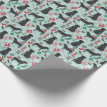 Black Lab Christmas wrapping paper<br><div class="desc">"black lab" "dog christmas" "christmas dogs" "dog wrapping paper" "christmas paper" "christmas gift wrap" "labrador retriever dogs" "black labrador wrapping paper" "dog paper" "dogs"</div>