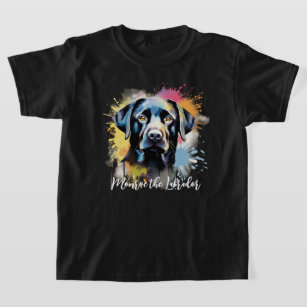 Black Lab Colorful Splash Personalized Text T-Shirt