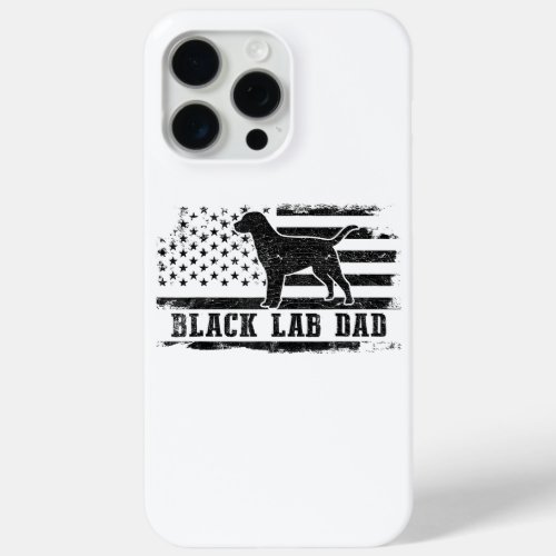 Black Lab Dad Distressed American Flag Patriotic D iPhone 15 Pro Max Case