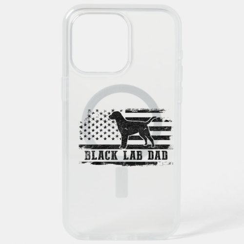 Black Lab Dad Distressed American Flag Patriotic D iPhone 15 Pro Max Case
