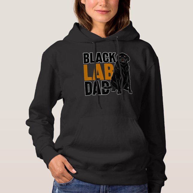 Black Lab Dad Dog   Animal Pet Daddy Black Labrado Hoodie (Front)