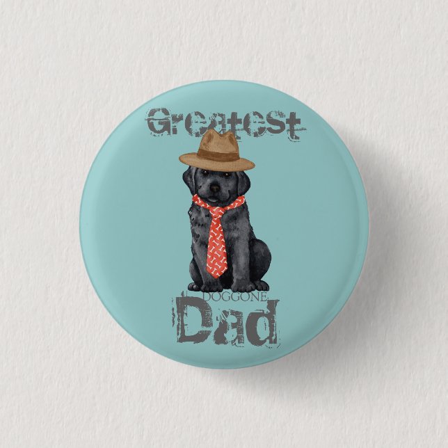 Black Lab Dad Pinback Button (Front)