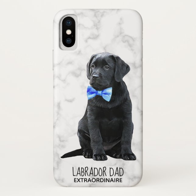 Black Lab Dad Puppy Labrador Case-Mate iPhone Case (Back)