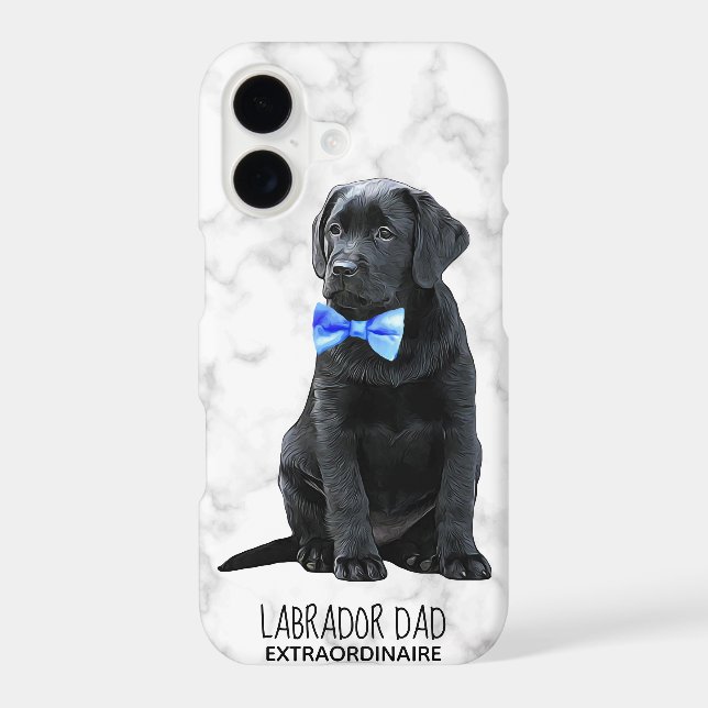 Black Lab Dad Puppy Labrador Iphone Case (Back)