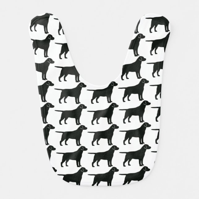 Black Lab Dog Baby Bib (Front)