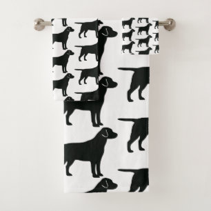 Black Lab Dog Bath Towel Set