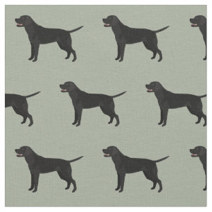 Black Lab Dog Breed Silhouette Fabric