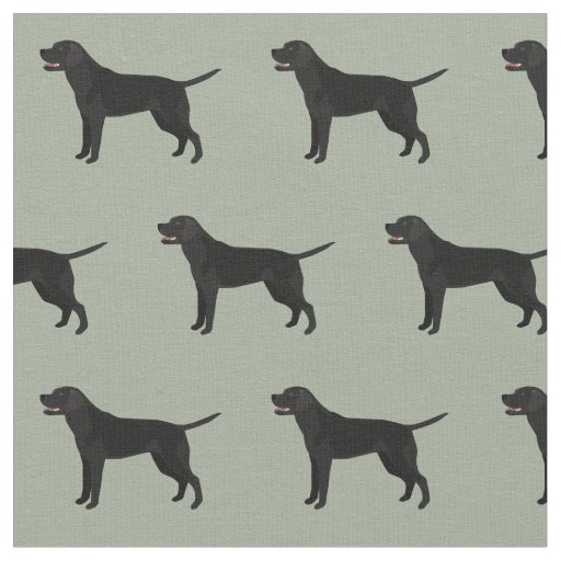 Black Lab Dog Breed Silhouette Fabric