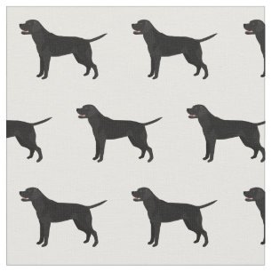 Black Lab Dog Breed Silhouette Fabric