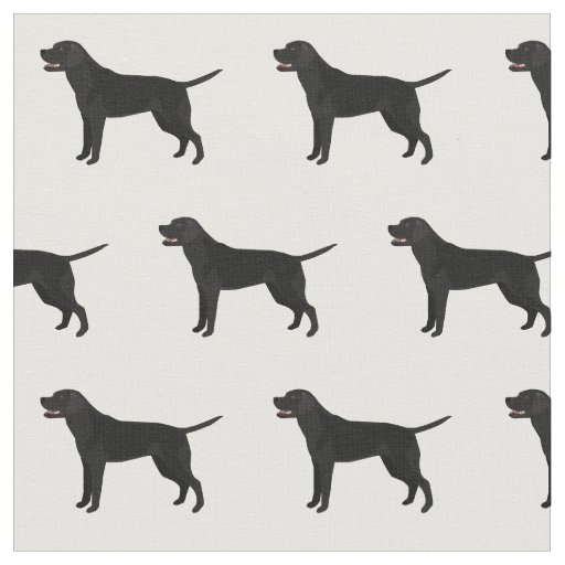 Black Lab Dog Breed Silhouette Fabric
