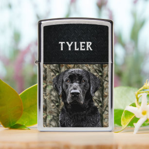 Black Lab Dog Camo Duck Hunting Retriever Zippo Lighter