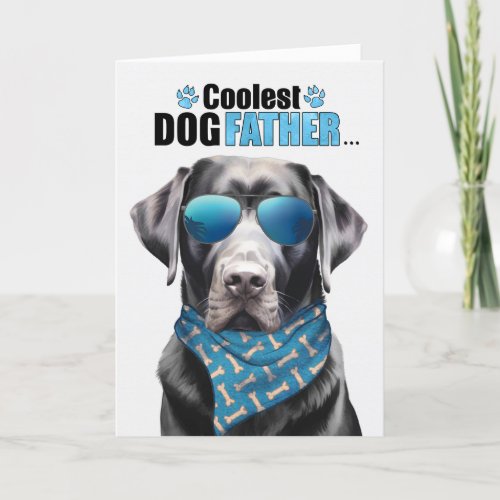 Black Lab Dog Coolest Dad Fathers Day Holiday Card