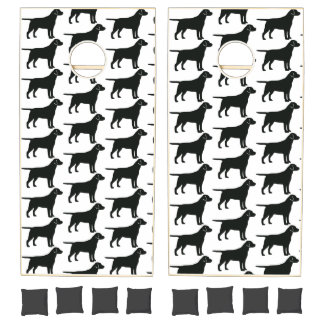 Black Lab Dog Cornhole Set