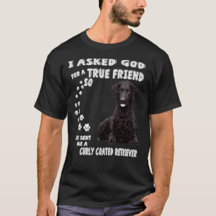 Black Lab Dog Curly Coated Retriever Mom Curly Coa T-Shirt