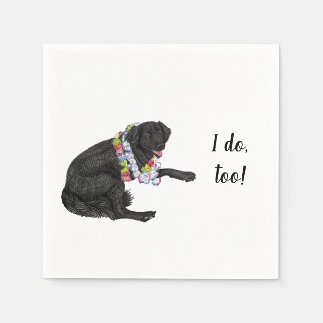 Black Lab Dog Custom Cocktail Napkin (Front)