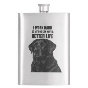 Black Lab Dog Dad Flask