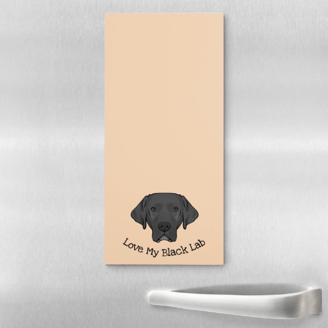 Black Lab Dog Design Magnetic Fridge Notepad