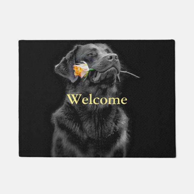 Black Lab Dog Doormat (Front)