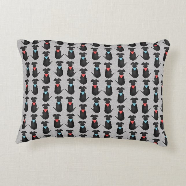 Black Lab Dog Gift Accent Pillow (Back)