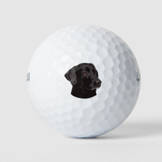 Black Lab dog Golf Balls