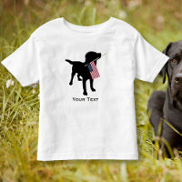 Black Lab Dog holding USA Flag, 4th of July