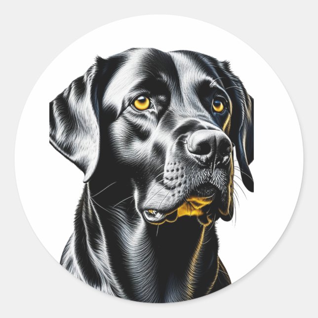 Black Lab | Dog Lovers Classic Round Sticker (Front)