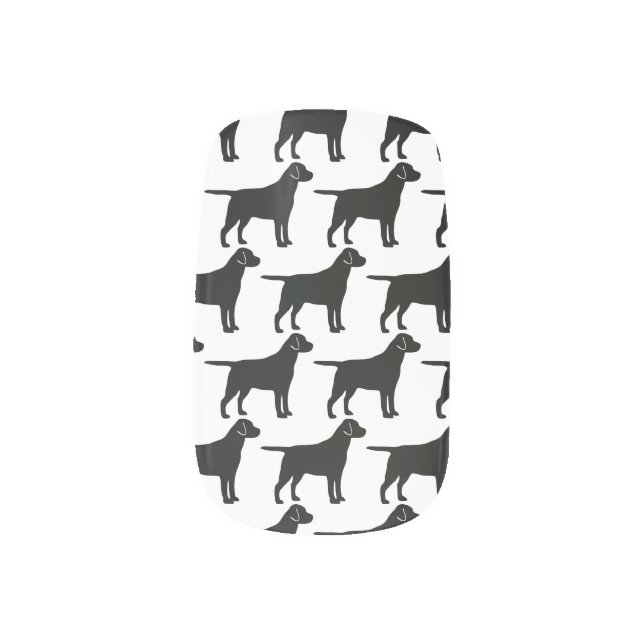 Black Lab Dog Minx Nail Art (Right Thumb)