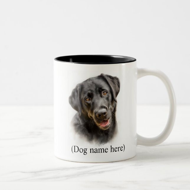 Black Lab Dog Mom Personalized Gift Two-Tone Coffee Mug (Right)