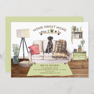 Black Lab Dog Moving Announcement