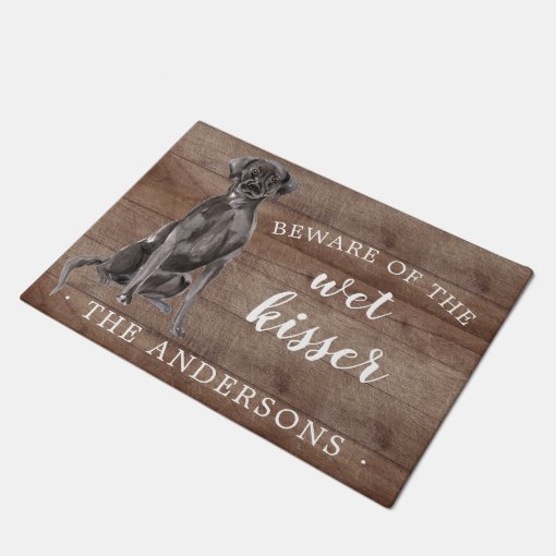 Black Lab Dog Personalized Door Mat | Zazzle