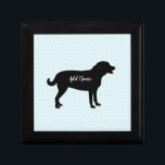 Black Lab Dog Personalized Name Gift Box<br><div class="desc">Silhouette of a dog designed by Monroe the Labrador. Add your precious dog's / pet's name to personalize it. ©PreciousTees® & ©MonroeTheLabrador</div>