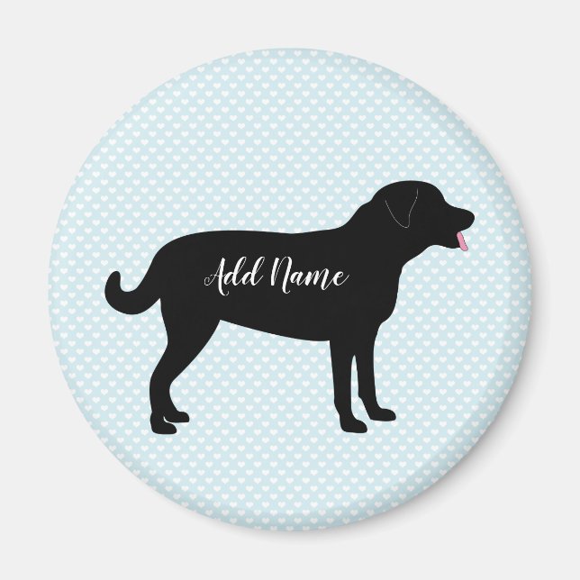 Black Lab Dog Personalized Name  Magnet (Front)