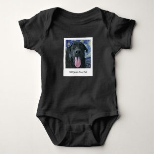 Black Lab Dog Pet Personalized Photo and Text Baby Bodysuit