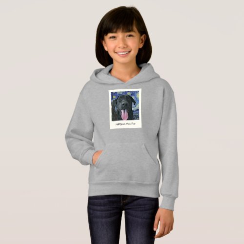 Black Lab Dog Pet Personalized Photo and Text Hoodie