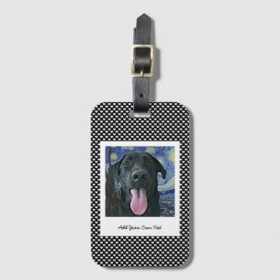 Black Lab Dog Pet Personalized Photo and Text Luggage Tag