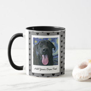 Black Lab Dog Pet Personalized Photo and Text  Mug