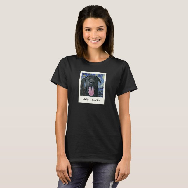 Black Lab Dog Pet Personalized Photo and Text  T-S T-Shirt (Front Full)