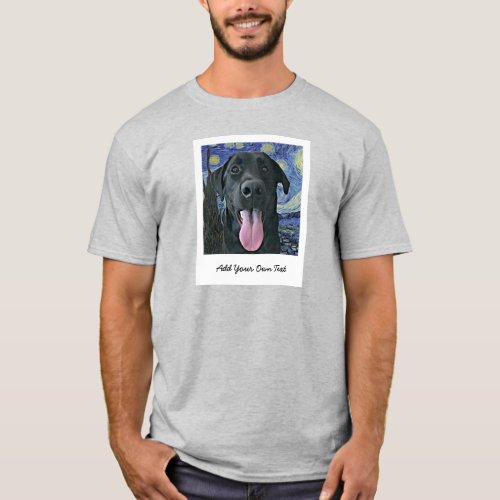 Black Lab Dog Pet Personalized Photo and Text T_Shirt