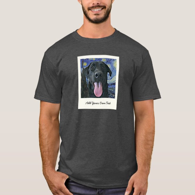 Black Lab Dog Pet Personalized Photo and Text  T-Shirt (Front)