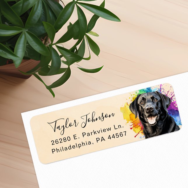 Black Lab Dog Return Address Label (Creator Uploaded)