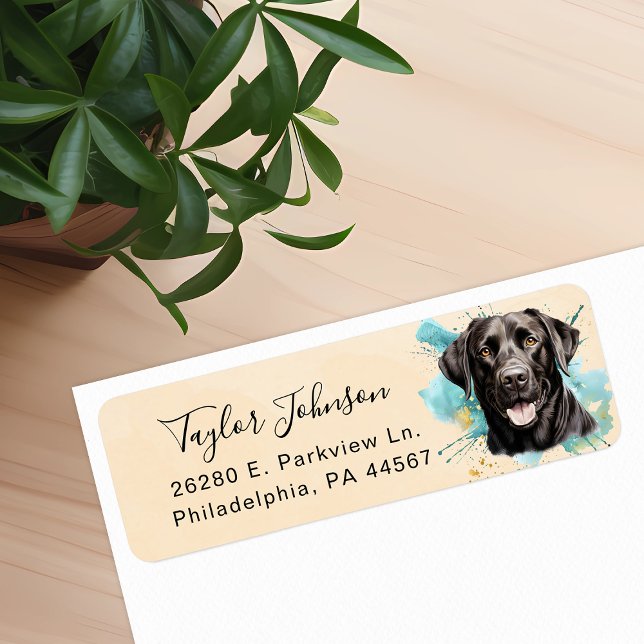 Black Lab Dog Return Address Label (Creator Uploaded)